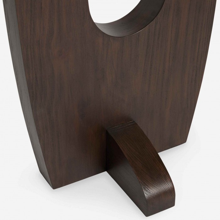 Cordove Arc vloerlamp - Modern organisch ontwerp van massief hout en stof voor de woonkamer HL1882