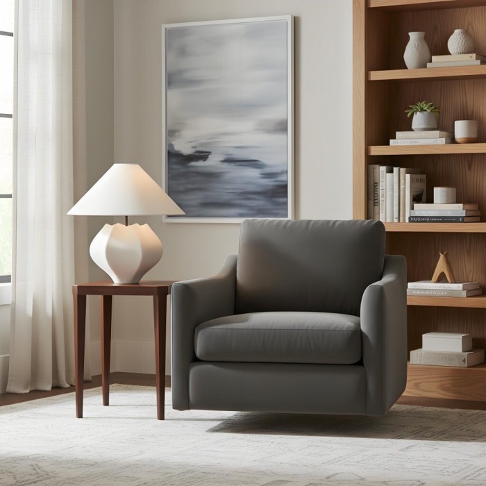 Cordove Table Lamp - Sculptural Ceramic Base and Linen Shade Suitable for Living room, Bedroom or Side Table HL1873