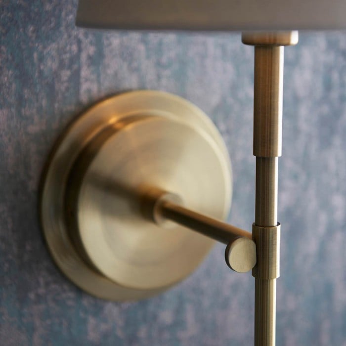 Applique murale Cremaris en métal avec abat-jour en tissu - Applique intemporelle pour éclairage intérieur HL2216