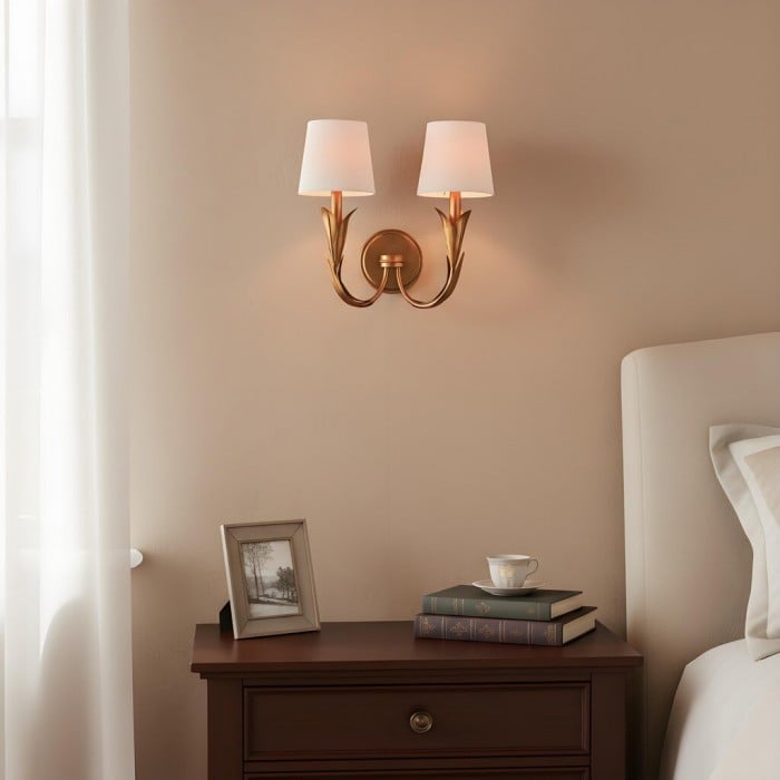 Duova wandlamp - ontwerp met gebogen, rietachtige metalen armen voor slaapkamer, woonkamer of badkamer HL1895