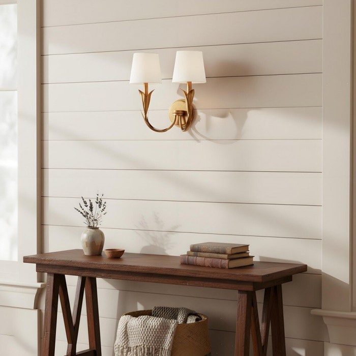 Duova wandlamp - ontwerp met gebogen, rietachtige metalen armen voor slaapkamer, woonkamer of badkamer HL1895