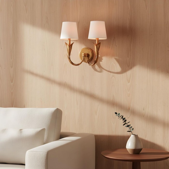 Applique murale Duova - Design avec bras métalliques incurvés en forme de roseau pour chambre, salon ou salle de bain HL1895