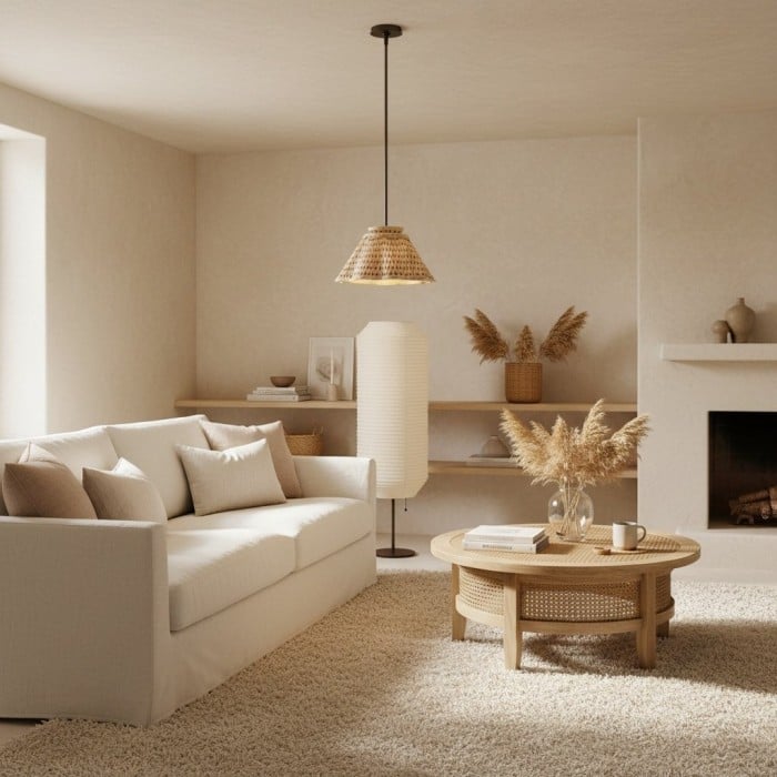 Florevian Modern Linen Pendant Lamp - Art-Inspired Statement Lighting for Dining Space HL1863