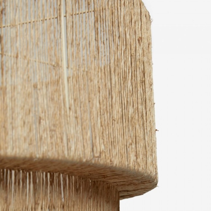 Florevian Woven Jute Hanging Light - Boho Chic Drum Pendant for Living or Dining HL1870