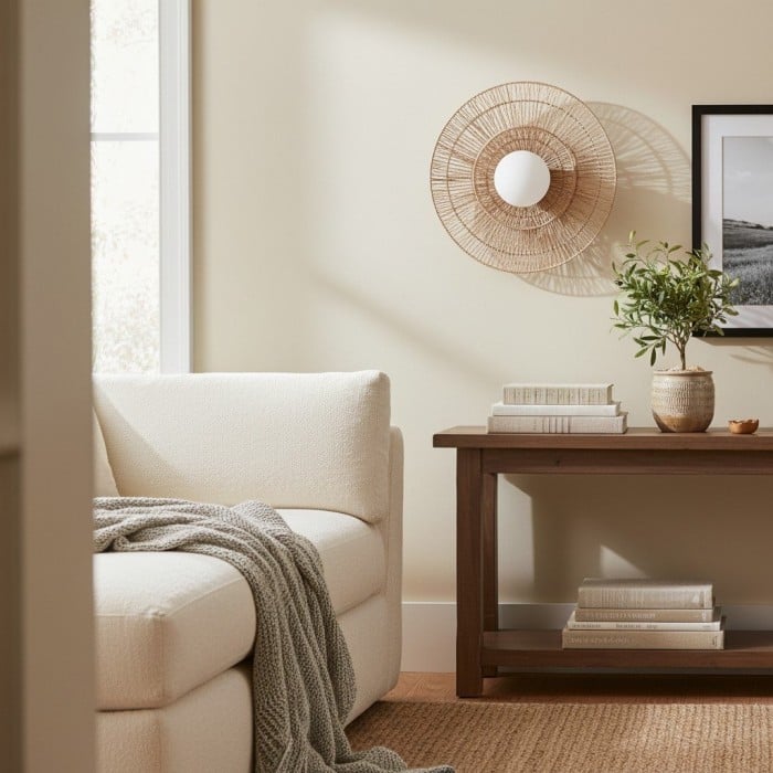 Applique murale tissée Florevian - Applique murale à deux niveaux en jute pour salon ou chambre HL1867