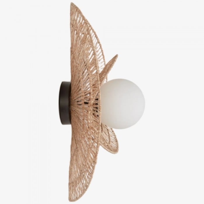 Applique murale tissée Florevian - Applique murale à deux niveaux en jute pour salon ou chambre HL1867