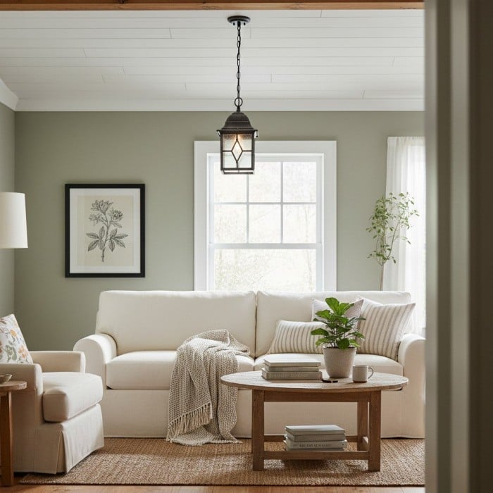 Frostine Outdoor Hanging Lantern - Geometric Leaded Glass for Garden Entryway HL2158