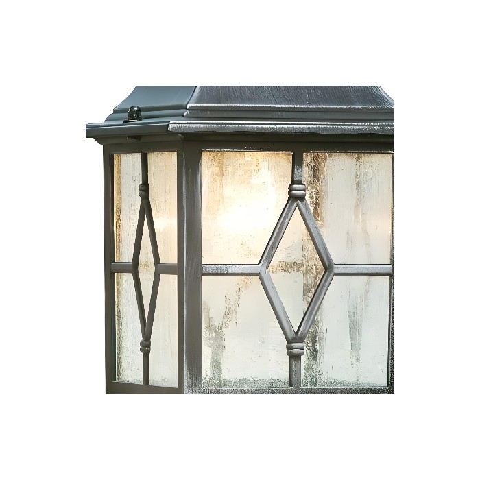 Frostine Outdoor Hanging Lantern - Geometric Leaded Glass for Garden Entryway HL2158