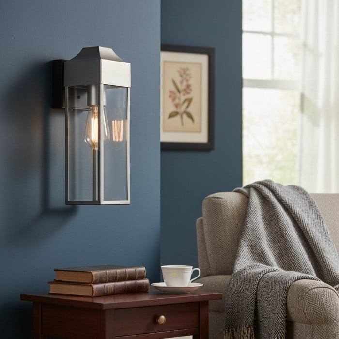 Georgon Exterior Wall Lantern Light - Clear Glass Shade, Classic Architectural Style for Outdoor Spaces HL2203