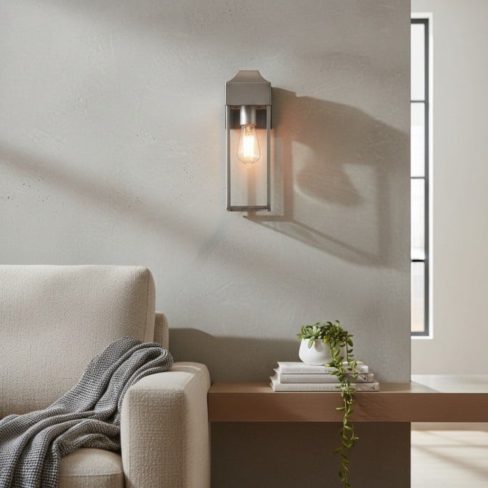 Georgon buitenwandlantaarn - heldere glazen kap, klassieke architectonische stijl voor buitenruimtes HL2203