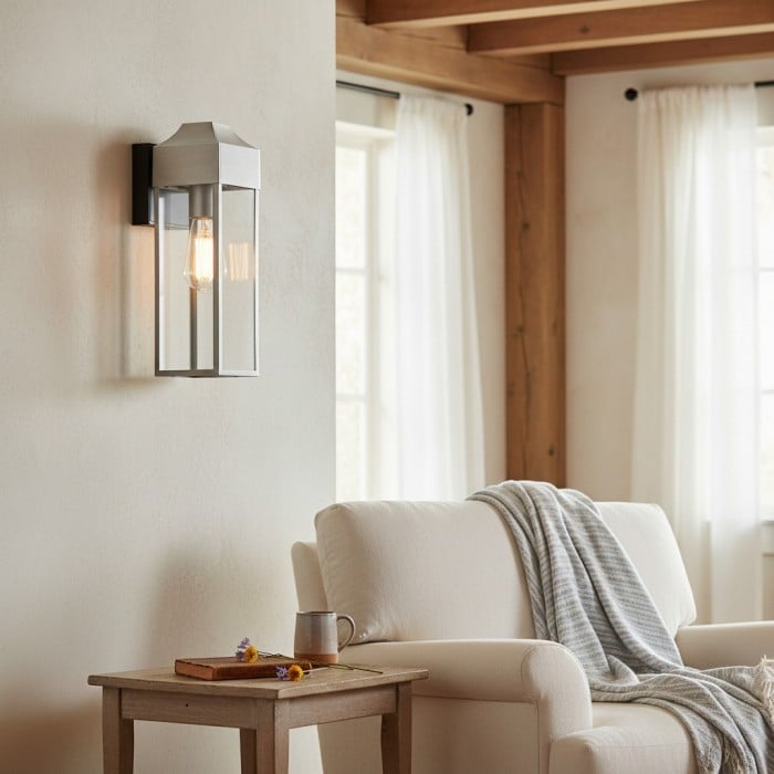 Georgon buitenwandlantaarn - heldere glazen kap, klassieke architectonische stijl voor buitenruimtes HL2203