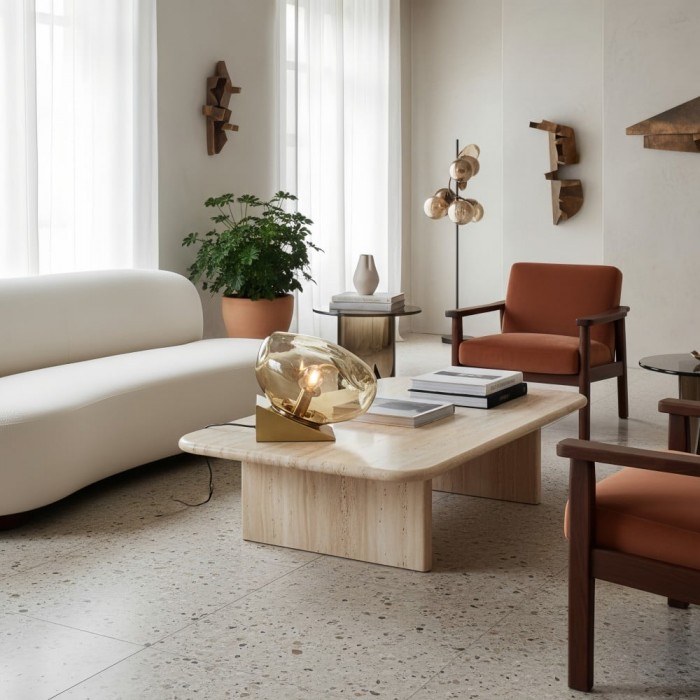 Glissora glazen tafellamp - Zachte, sculpturale glazen vorm voor woonkamer of slaapkamer HL1994