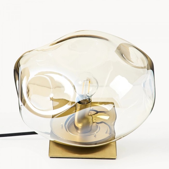 Glissora Glass Table Lamp - Soft Sculptural Glass Form for Living Room or Bedroom HL1994