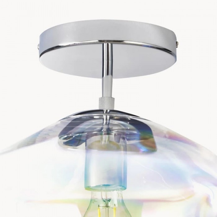 Glissora Reflective Glass Semi-Flush Ceiling Lamp - Sculptural Design, Versatile Finish for Hallways & Dining HL1988