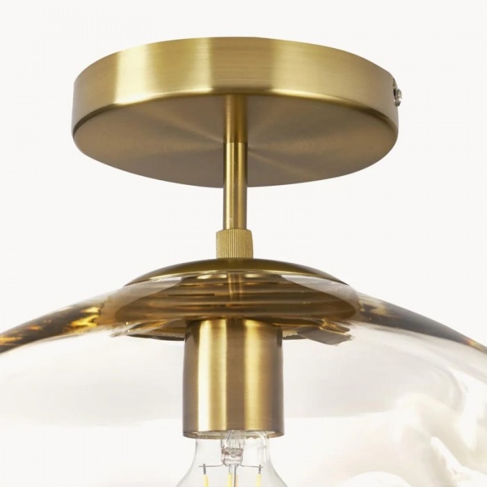 Glissora Reflective Glass Semi-Flush Ceiling Lamp - Sculptural Design, Versatile Finish for Hallways & Dining HL1988