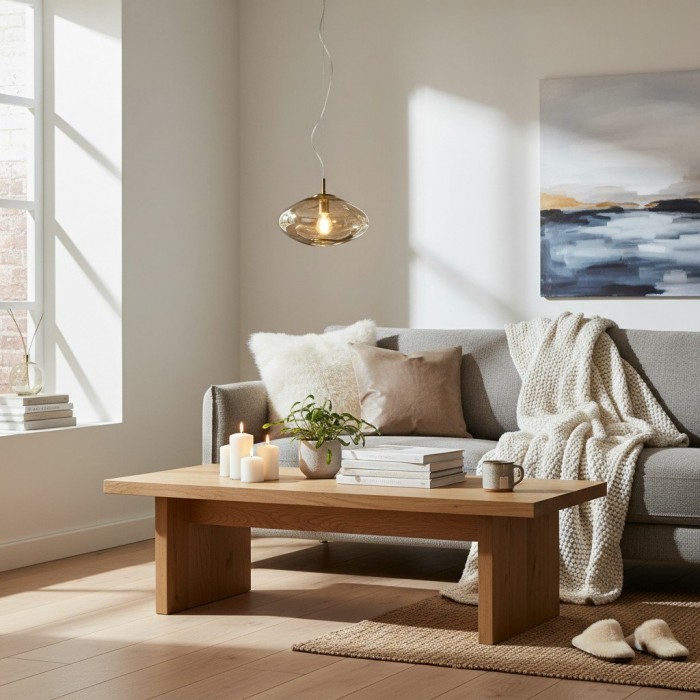 Glissora Soft Curved Glass Pendant Light - Hanging Pendant Glass and Metal for Dining and Kitchen Island HL1981