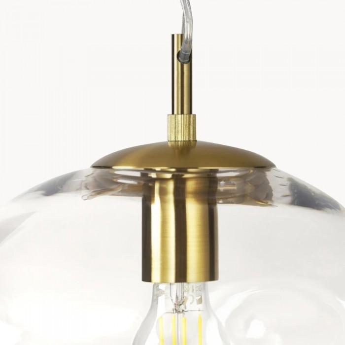 Glissora Soft Curved Glass Pendant Light - Hanging Pendant Glass and Metal for Dining and Kitchen Island HL1981