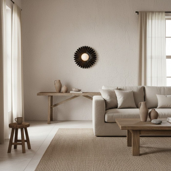 Glova Nordic Floral Ceramic Wall Light - Sculptural Accent Wall Lamp for Bedroom, Hallway, Living Room HL1930