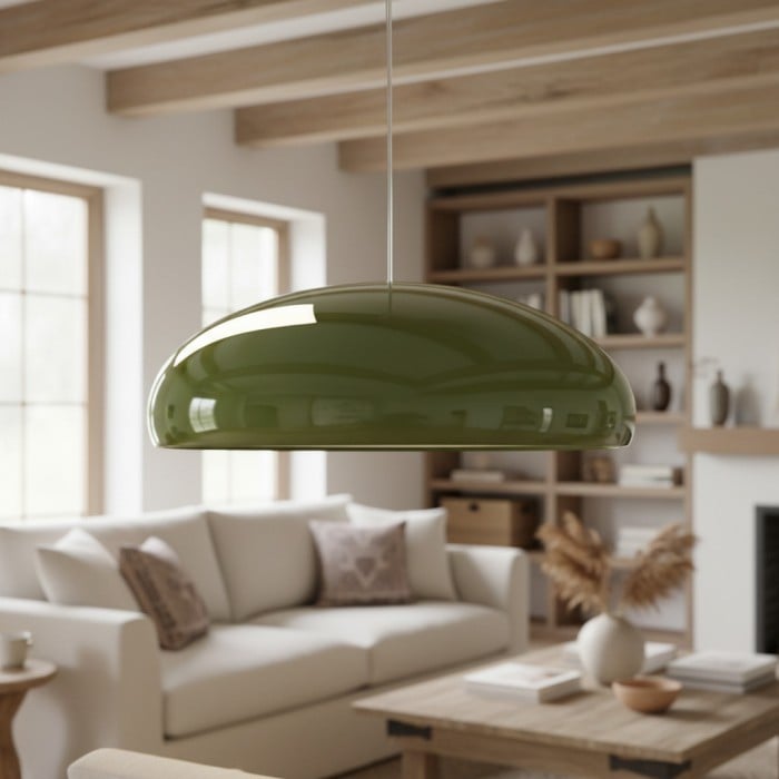 Haelen Colorful Nordic Bowl-Shaped Pendant Light - Modern and Stylish Metal Shade Suitable for Dining Rooms and Kitchens HL1989