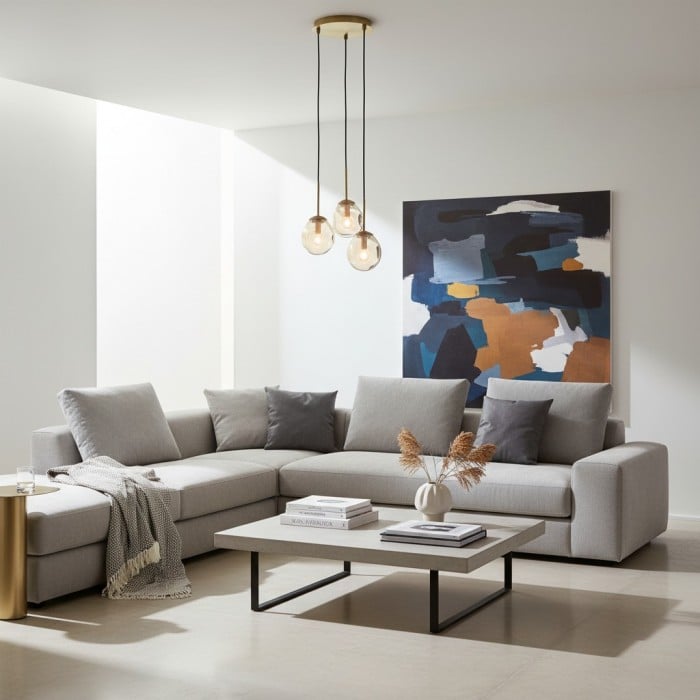 Glissora Hanging Light - Sculptural Cluster Design Tinted Glass and Metal for Entryway HL1986