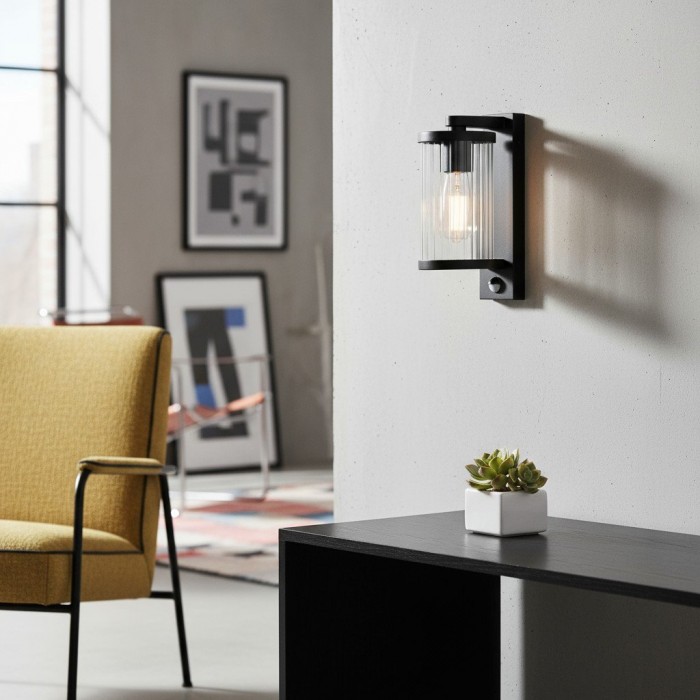 Karbonis Modern Outdoor Wall Sconce - Motion Sensor Security Light for Porch and Garden HL2205