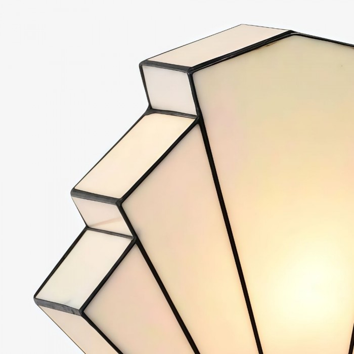 Kelsar Classic Tafellamp van gebrandschilderd glas - Handgesneden Art Deco tafellamp van gebrandschilderd glas voor de