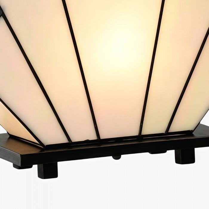 Kelsar Classic Tafellamp van gebrandschilderd glas - Handgesneden Art Deco tafellamp van gebrandschilderd glas voor de