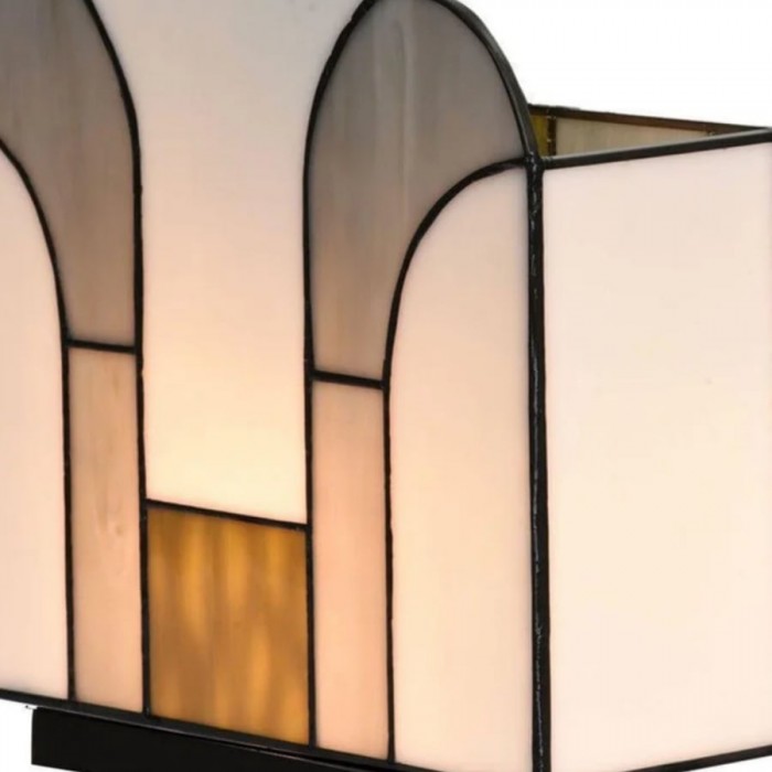 Kelsar Stained Glass Art Deco Table Lamp - Elegant Indoor Accent Light for Living Room or Entryway HL2028