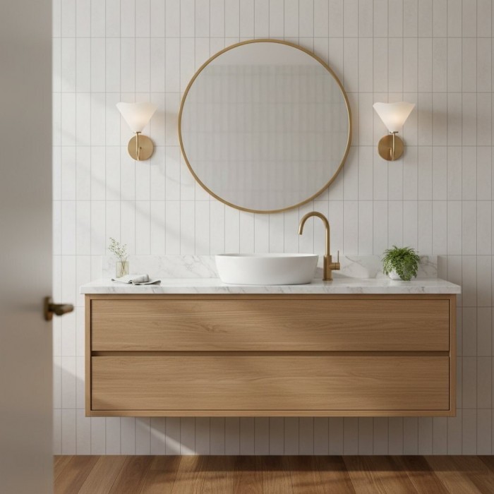 Kysara messing linnen wandlamp - Sculpturaal ontwerp met gebogen vormen, geschikt voor woonkamers, slaapkamers en badkamers