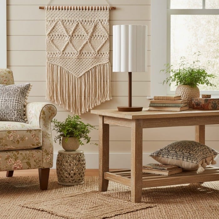 Linbron Modern Fabric Shade Table Lamp with Wood Base - Soft Ambient Lighting for Bedroom or Living Room HL1910