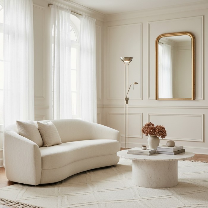 Lampadaire Linexis Art Déco en métal et verre opale - Design à double éclairage pour intérieurs modernes HL2137