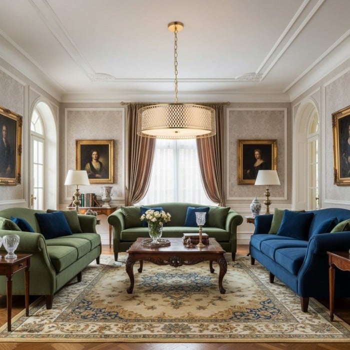 Liorin Geometrische Hanglamp - Moderne Hanglamp met Metalen en Stoffen Kap en Opengewerkt Sierwerk voor Interieurs HL2100