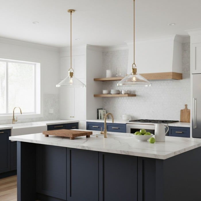 Lirra Industriële hanglamp van helder glas - Perfect voor keukeneiland en eetkamer HL1962