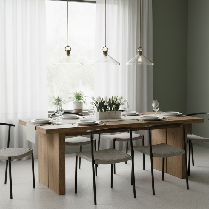 Lirra Industriële hanglamp van helder glas - Perfect voor keukeneiland en eetkamer HL1962