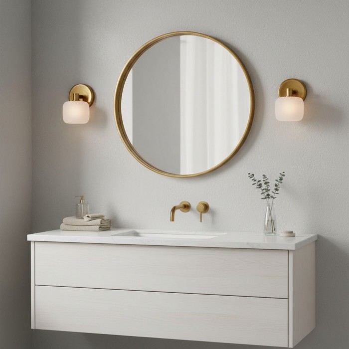 Applique murale Lirra en verre dépoli - Finition métal minimaliste moderne pour salle de bain ou coiffeuse HL1945