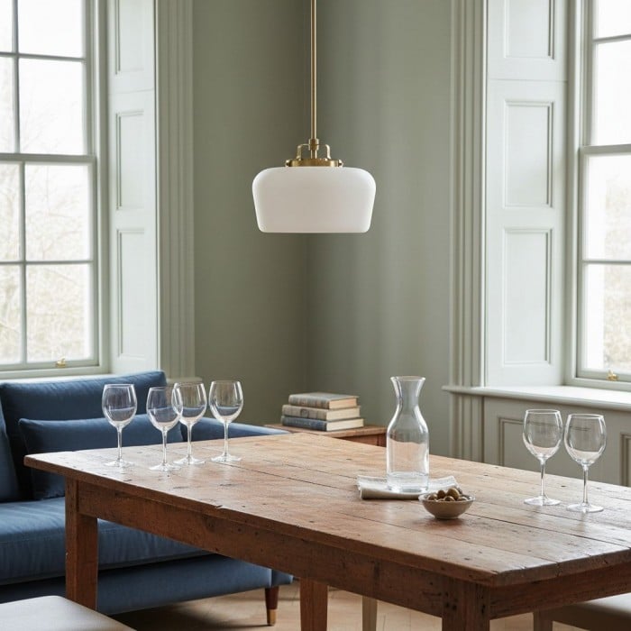 Lirra Opaalglazen Hanglamp - Moderne Verstelbare Metalen Hanglamp voor Keuken en Eetkamer HL1961