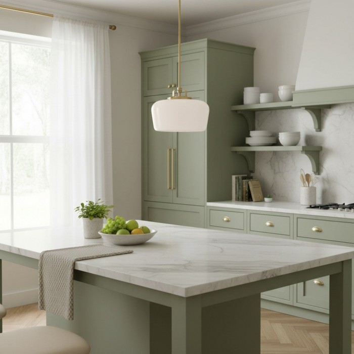 Lirra Opaalglazen Hanglamp - Moderne Verstelbare Metalen Hanglamp voor Keuken en Eetkamer HL1961