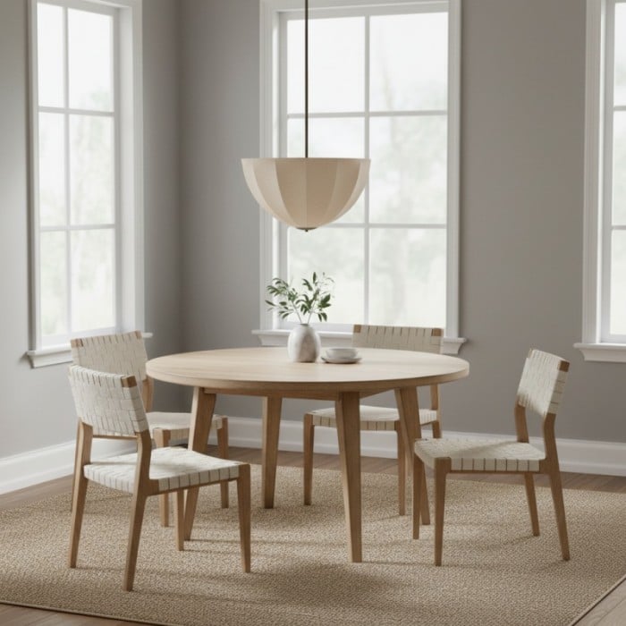 Lumarys Pendant / Flush Mount Lamp - Botanical-Inspired Linen Shade for Dining Area or Living Room HL1879