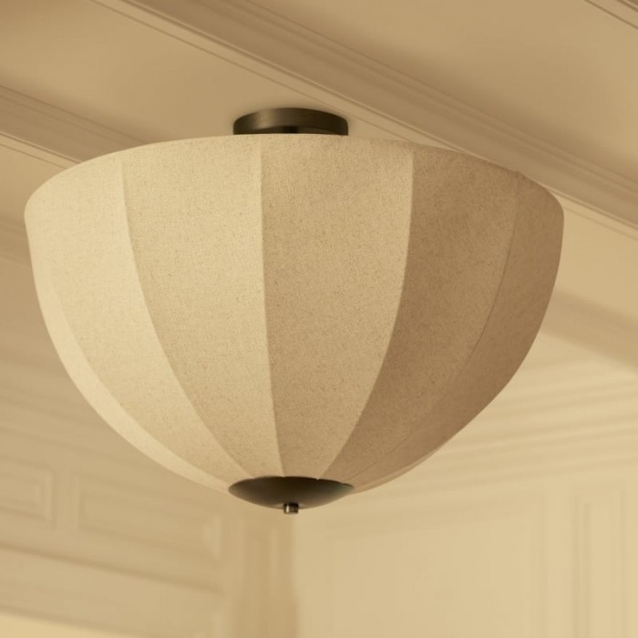 Lumarys Pendant / Flush Mount Lamp - Botanical-Inspired Linen Shade for Dining Area or Living Room HL1879