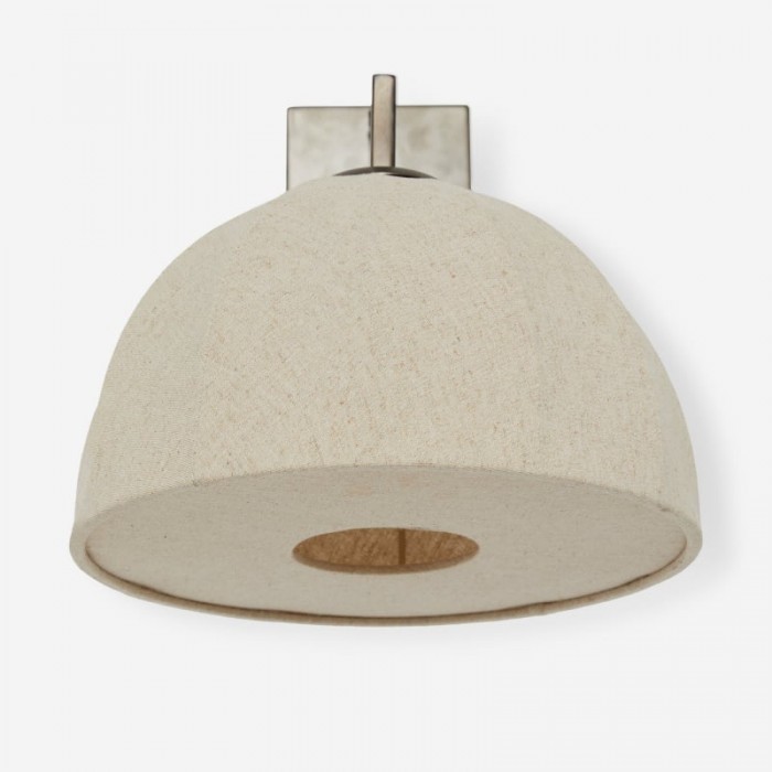 Applique murale Lumarys à bras articulé - Abat-jour sculptural en lin, style organique, pour salon ou chambre HL1874