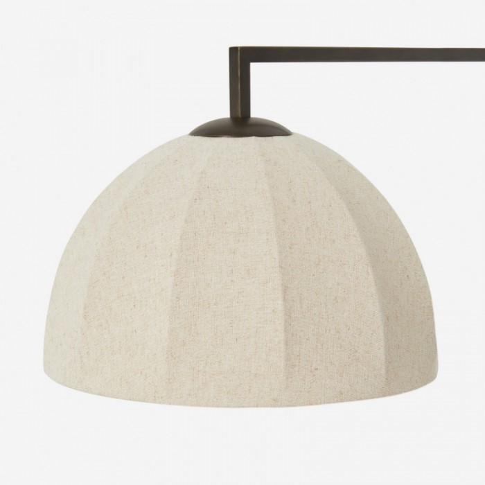 Applique murale Lumarys à bras articulé - Abat-jour sculptural en lin, style organique, pour salon ou chambre HL1874