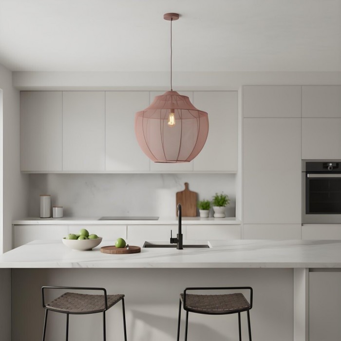 Lumifil Modern Mesh Pendant Light - Hanging Fabric Lghts are Suitable for Dining Rooms or Kitchen Islands HL1983