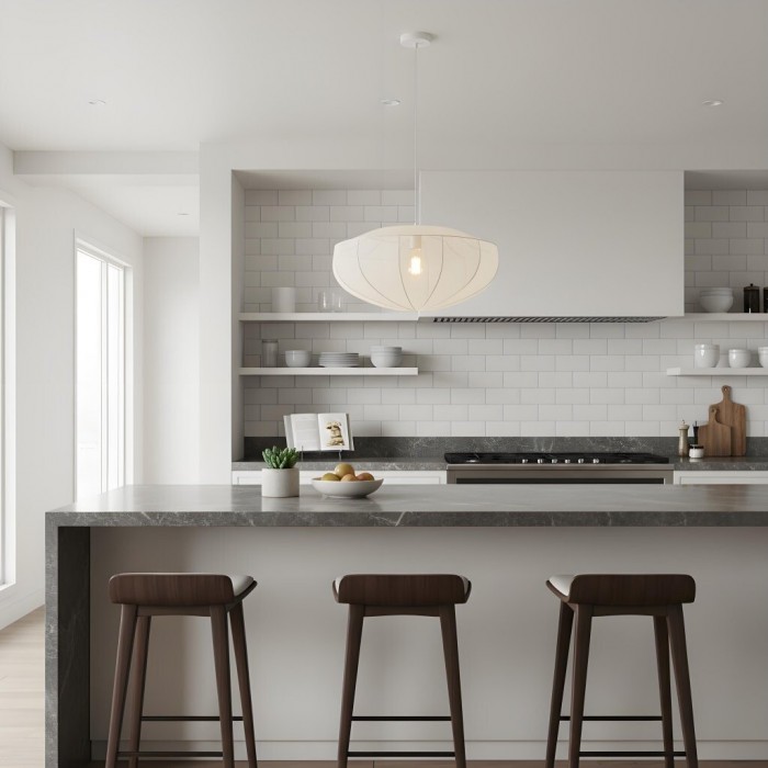 Lumifil Modern Mesh Pendant Light - Hanging Fabric Lghts are Suitable for Dining Rooms or Kitchen Islands HL1983