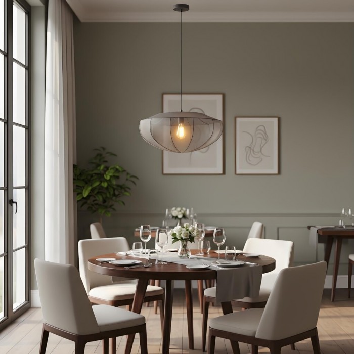 Lumifil Modern Mesh Pendant Light - Hanging Fabric Lghts are Suitable for Dining Rooms or Kitchen Islands HL1983