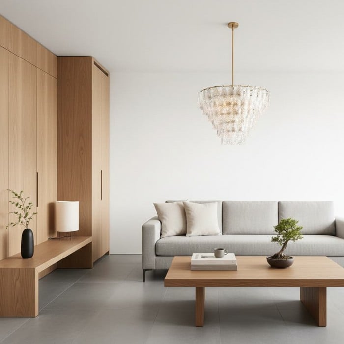 Lumvey Glass Round Chandelier - Elegant Pendant Light for Dining Room and Living Room HL1973