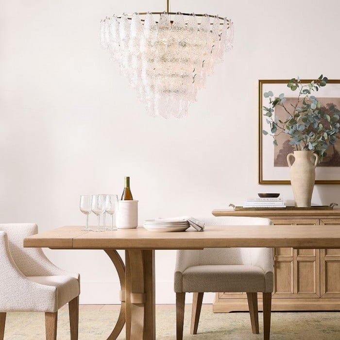 Lumvey Glass Round Chandelier - Elegant Pendant Light for Dining Room and Living Room HL1973