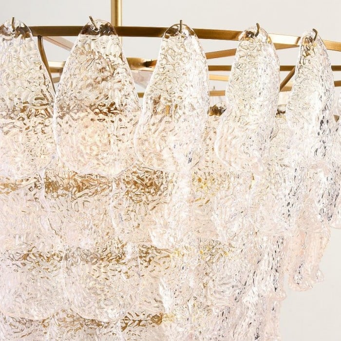 Lumvey Glass Round Chandelier - Elegant Pendant Light for Dining Room and Living Room HL1973