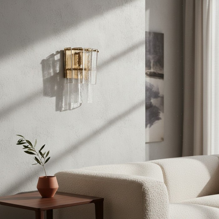 Lumvey Stylish Glass Wall Sconce - Modern Design Wall Light for Ambiance Hallways HL1937