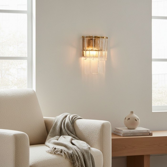 Lumvey Stylish Glass Wall Sconce - Modern Design Wall Light for Ambiance Hallways HL1937