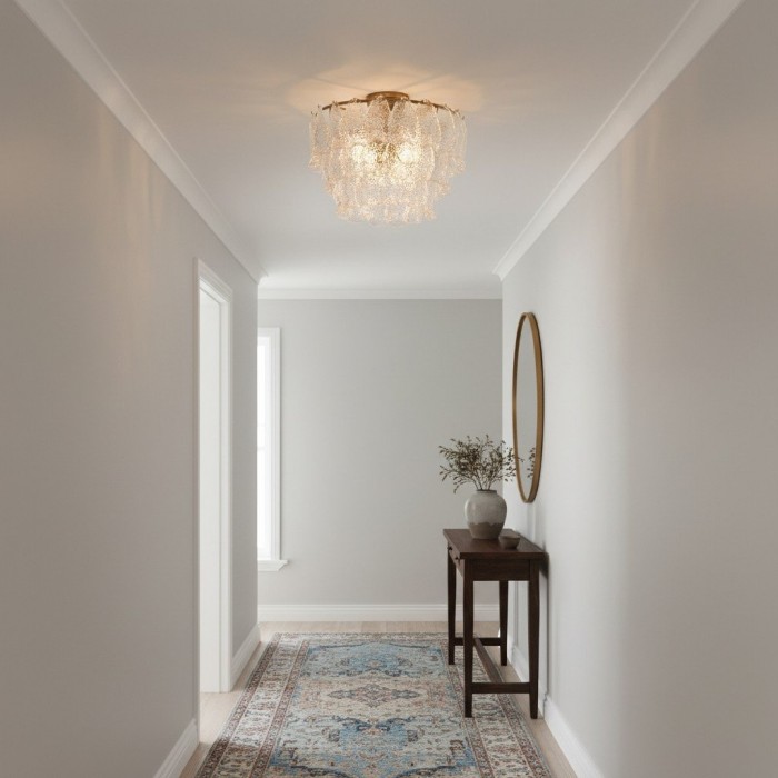 Lumvey Plafondlamp met Gelaagd Glas - Rond, Gestapeld Ontwerp voor Moderne Woning HL1969